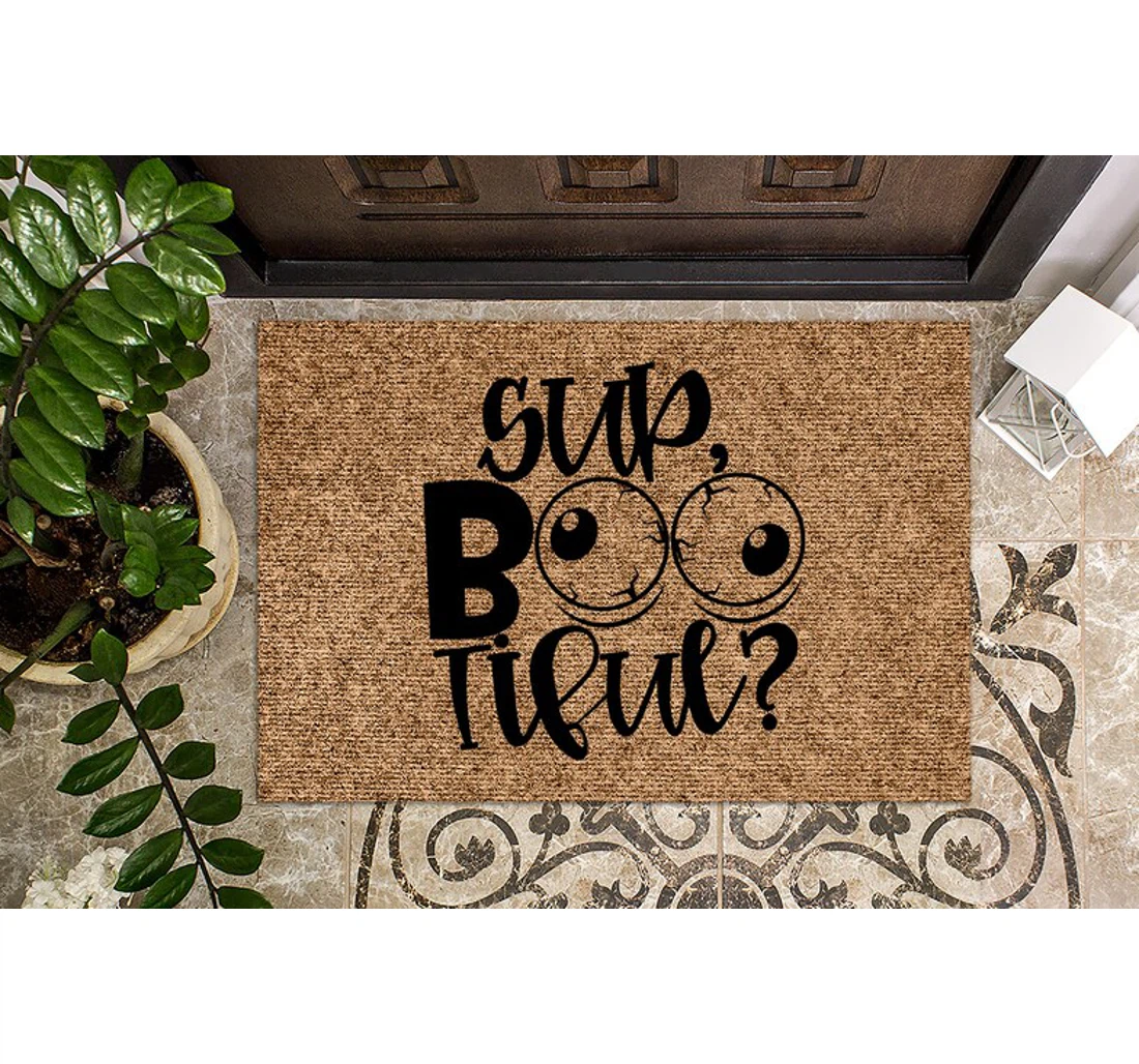 Sup Bootiful Halloween Funny Halloween Anti-Slip, Water-Absorbent Doormat