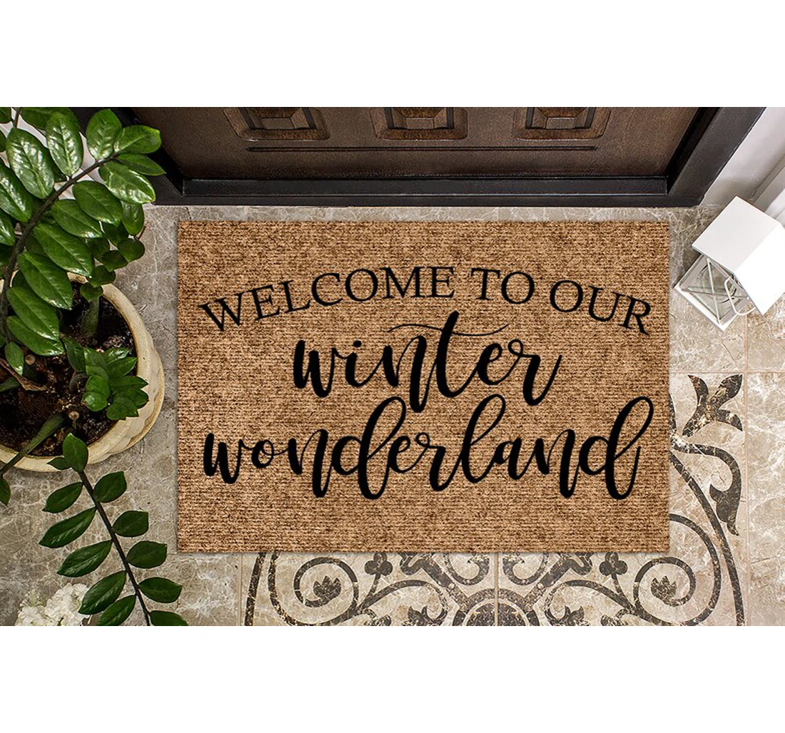 Welcome To Our Winter Wonderland Christmas Christmas Anti-Slip, Water-Absorbent Doormat