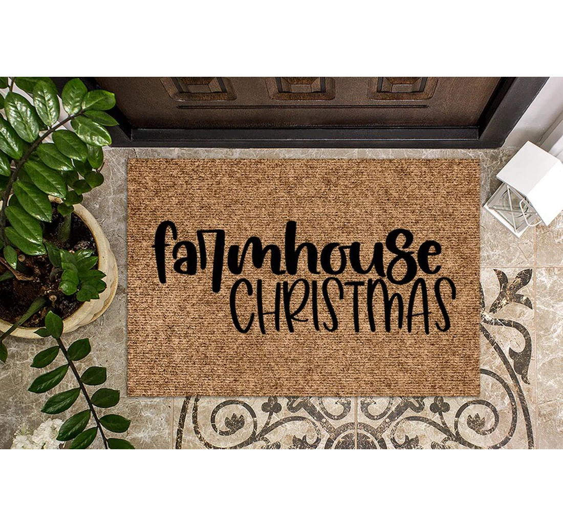 Farmhouse Christmas Funny Christmas Christmas Anti-Slip, Water-Absorbent Doormat