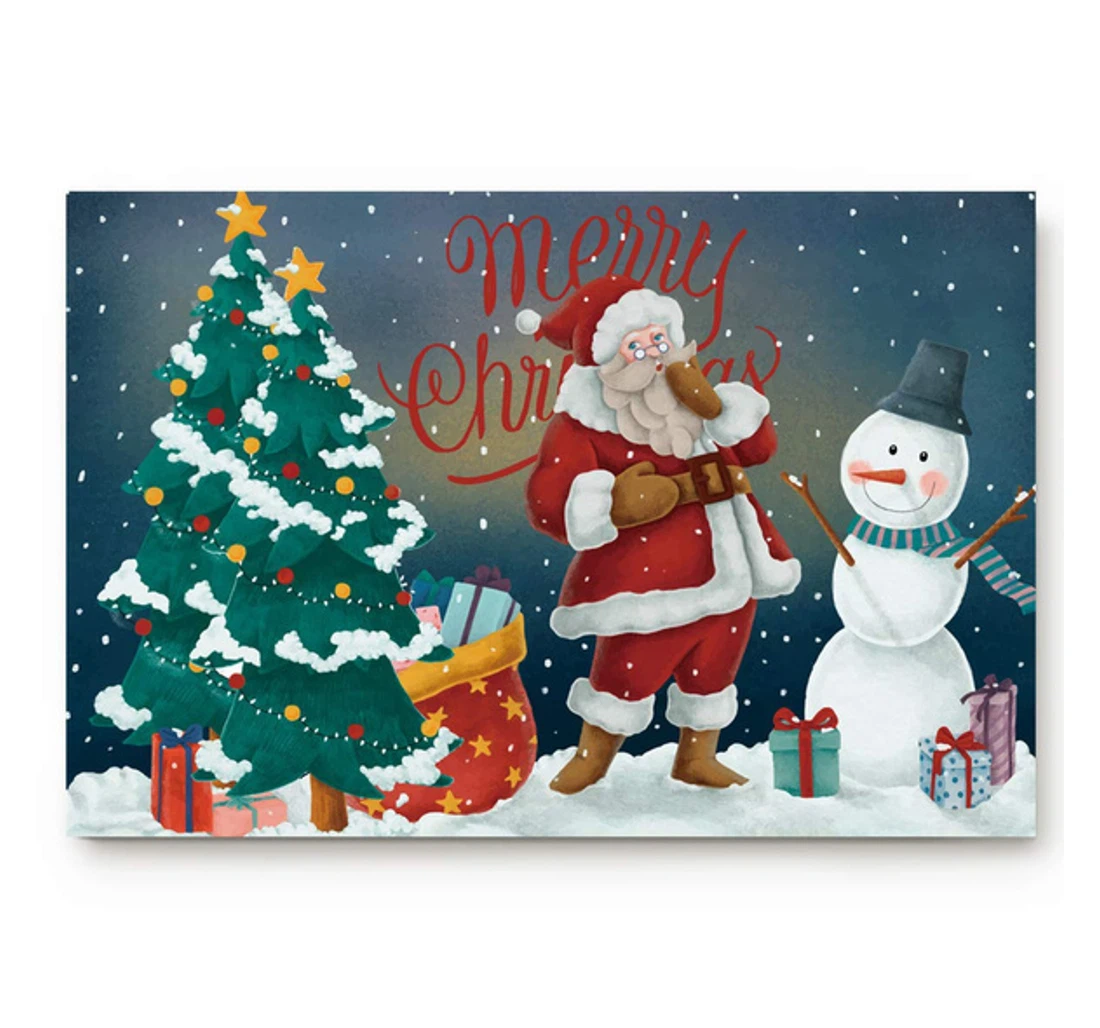 Merry Christmas Santa Claus Christmas Tree Snowman Christmas Anti-Slip, Water-Absorbent Doormat