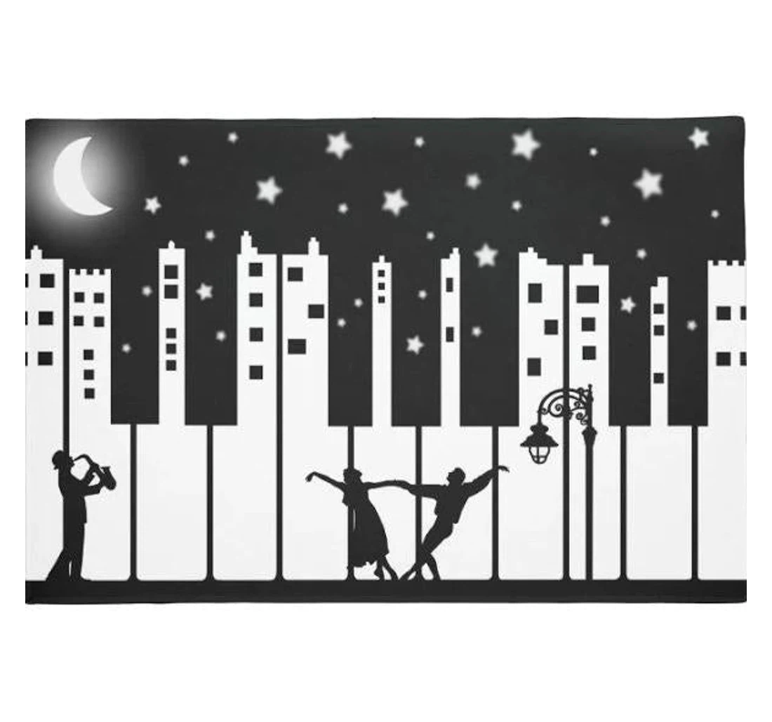 Moonlight Dancing Family Welcome Anti-Slip, Water-Absorbent Doormat