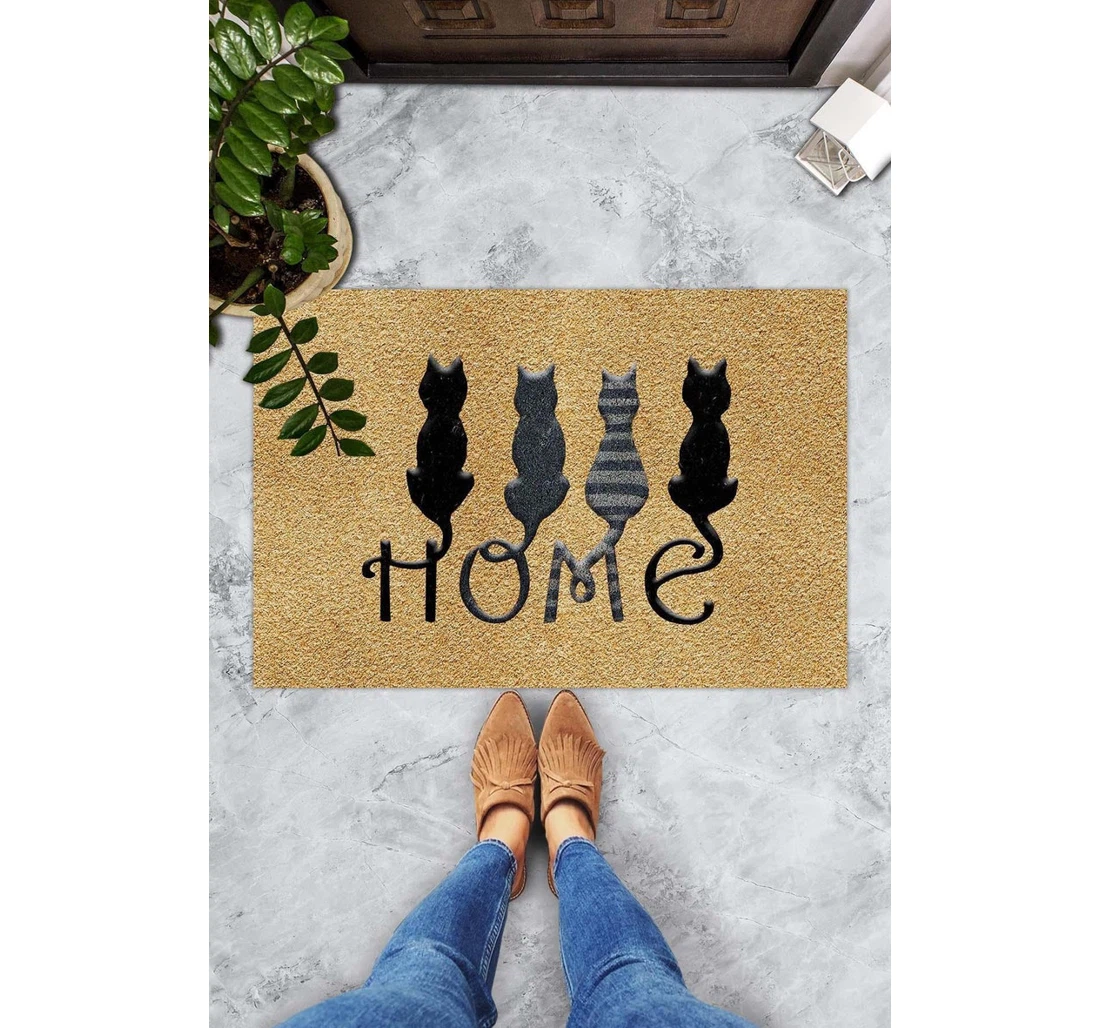 Cute Four Cat Cat Family Anti-Slip, Water-Absorbent Doormat