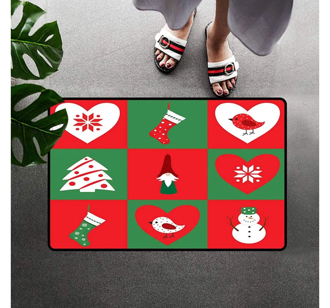 Shoes At The Beautiful Christmas Christmas Welcome Anti-Slip, Water-Absorbent Doormat