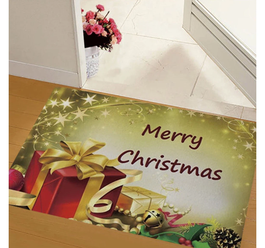 Merry Christmas With Presents Christmas Welcome Anti-Slip, Water-Absorbent Doormat