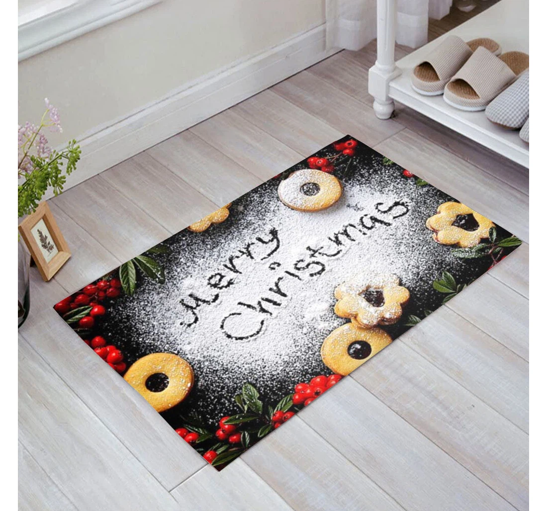 Cookies Christmas And Cookies Christmas Anti-Slip, Water-Absorbent Doormat