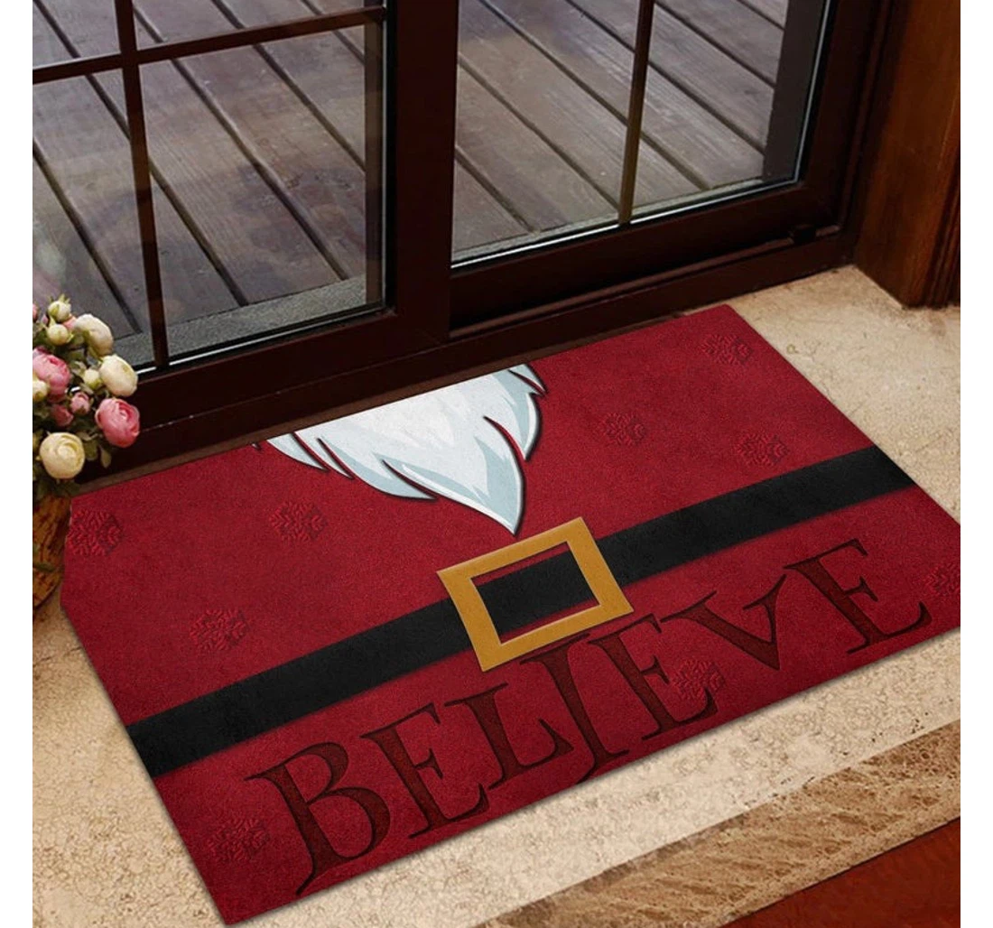 Santa Christmas Believe Christmas Merry Christmas Anti-Slip, Water-Absorbent Doormat