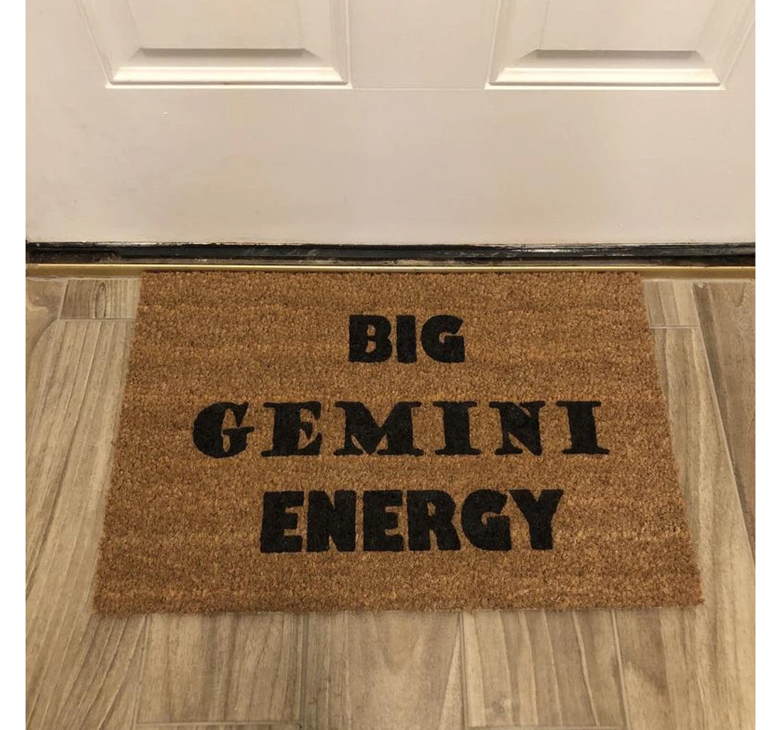 Big Gemini Energy Zodiac Zodiac Sign Birthday Welcome Anti-Slip, Water-Absorbent Doormat