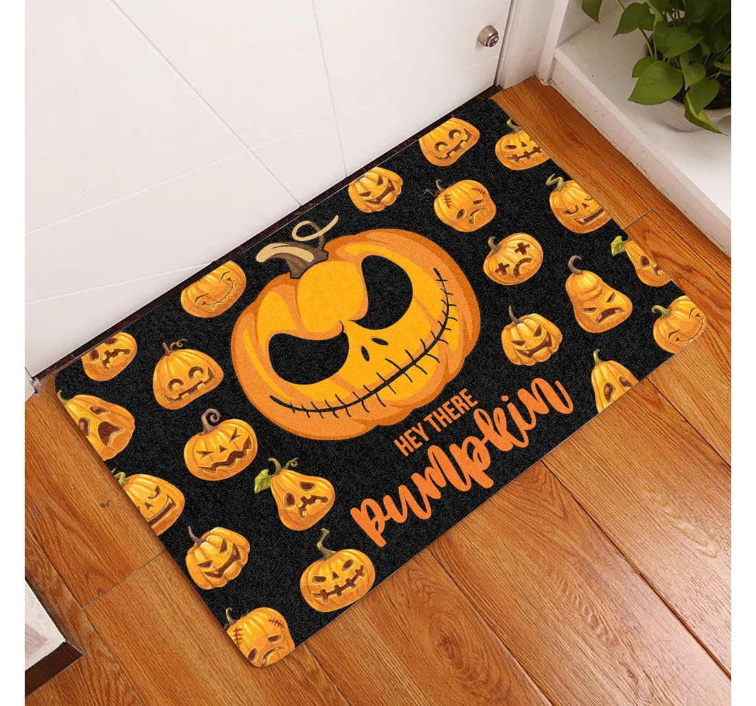 Hey There Pumpkin Halloween Halloween Welcome Anti-Slip, Water-Absorbent Doormat