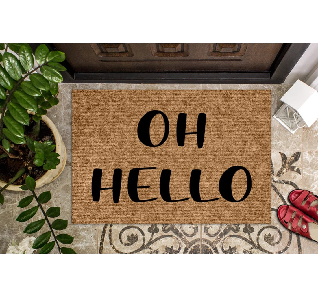 Oh Hello Custom Funny Family Anti-Slip, Water-Absorbent Doormat