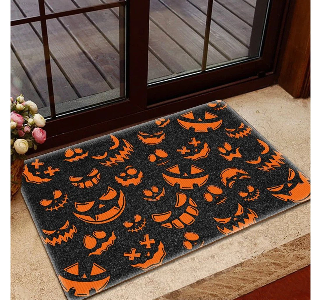 Pumpkin Halloween Pattern Halloween Anti-Slip, Water-Absorbent Doormat