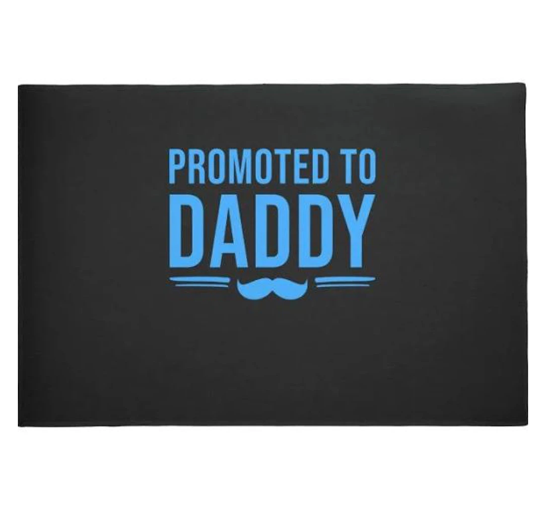 Promoted To Daddy Funny Fathers Day Welcome Anti-Slip, Water-Absorbent Doormat