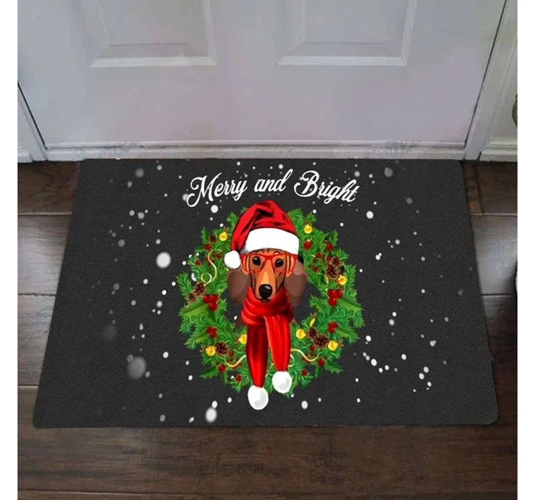 Dachshund Merry Christmas Dog Christmas Welcome Anti-Slip, Water-Absorbent Doormat