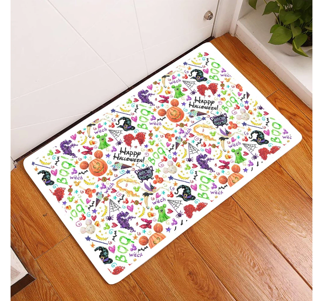 Happy Halloween Hocus Pocus Halloween Family Welcome Anti-Slip, Water-Absorbent Doormat