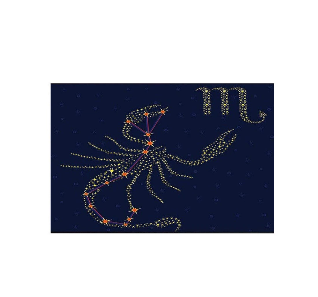 Celestial Background Scorpio Zodiac Zodiac Sign Birthday Welcome Anti-Slip, Water-Absorbent Doormat