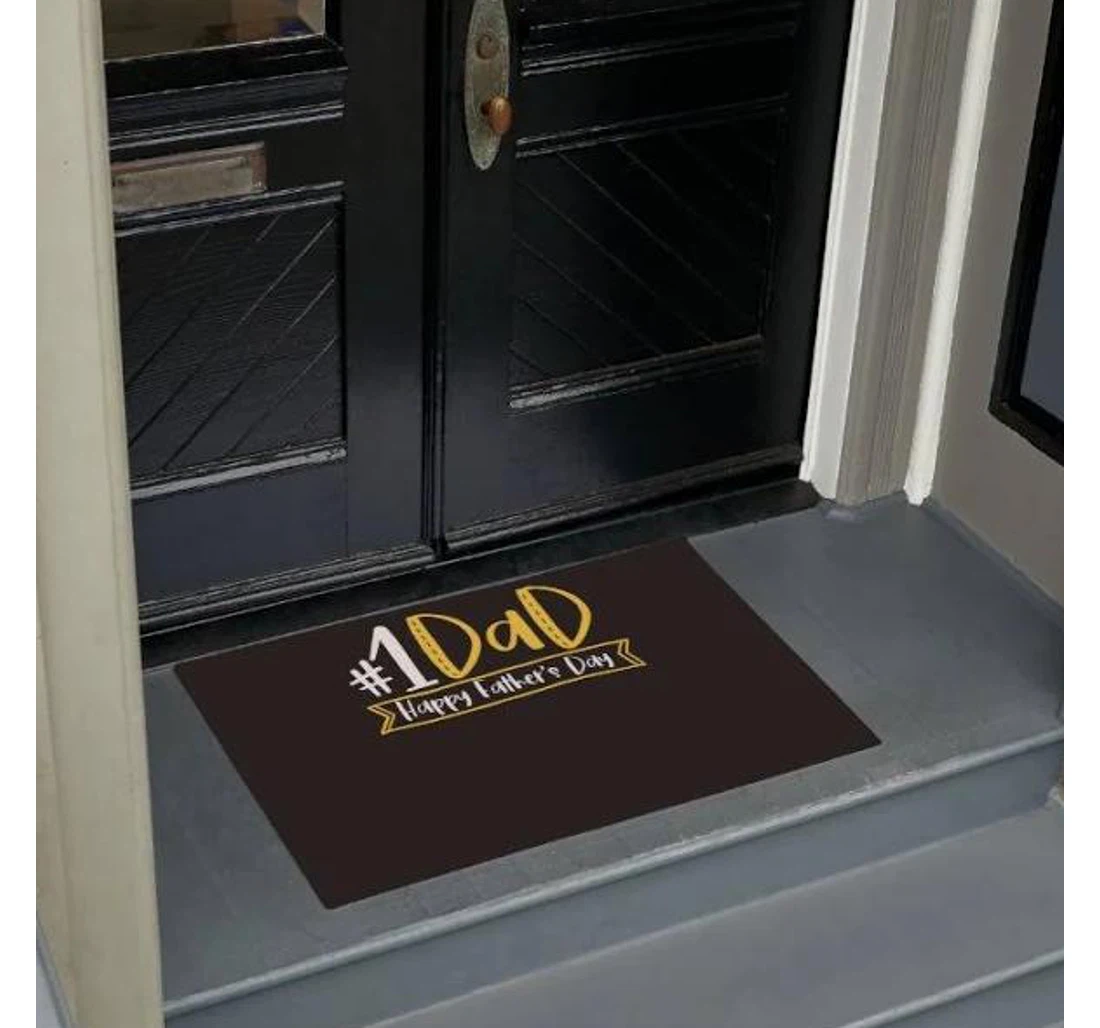 Dad Happy Fathers Day Fathers Day Family Welcome Anti-Slip, Water-Absorbent Doormat