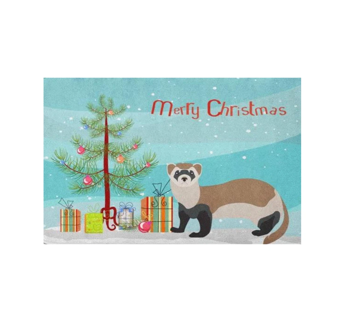 Ferret Christmas Funny Ferret Lovers Christmas Anti-Slip, Water-Absorbent Doormat