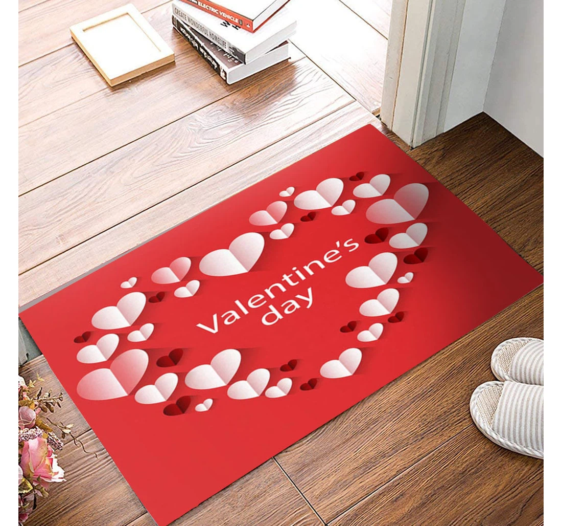 Valentine 8217 S Day Love Craftpaper Hearts Pattern Valentine Welcome Anti-Slip, Water-Absorbent Doormat