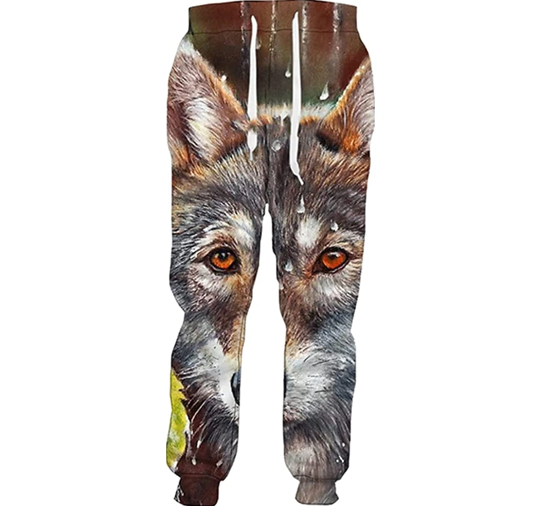 Personalized Popular Animal Wolf Autumn Harajuku Sweatpants, Joggers Pants With Drawstring For Men, Women