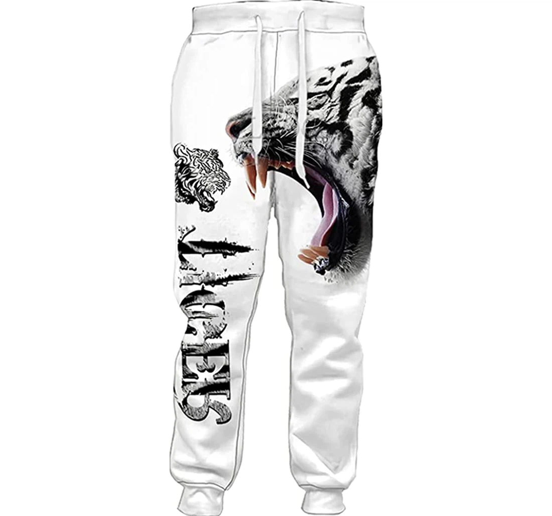 Personalized Popular Animal Tiger Harajuku Casual Straight Sweatpants, Joggers Pants With Drawstring For Men, Women