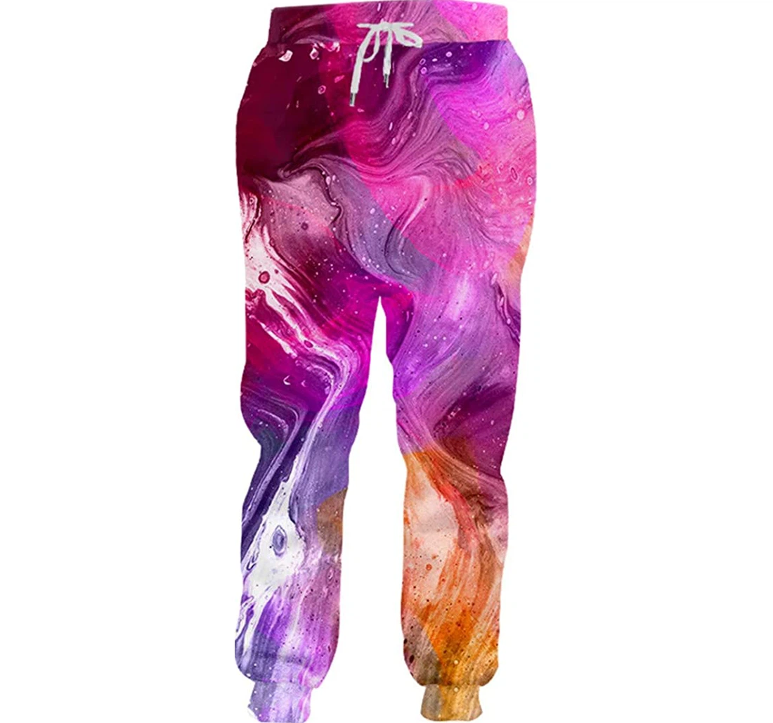 Personalized Pink Rainbow Casual Workout Sweatpants, Joggers Pants With Drawstring For Men, Women