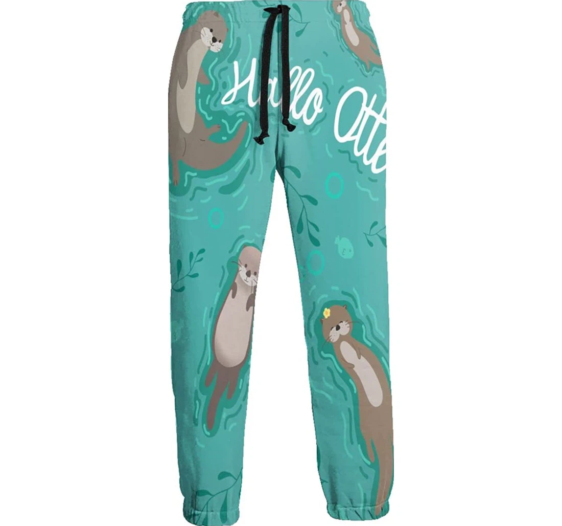 Personalized Cute Sloth Athletic Track For Workout Lounge Running Sweatpants, Joggers Pants With Drawstring For Men, Women