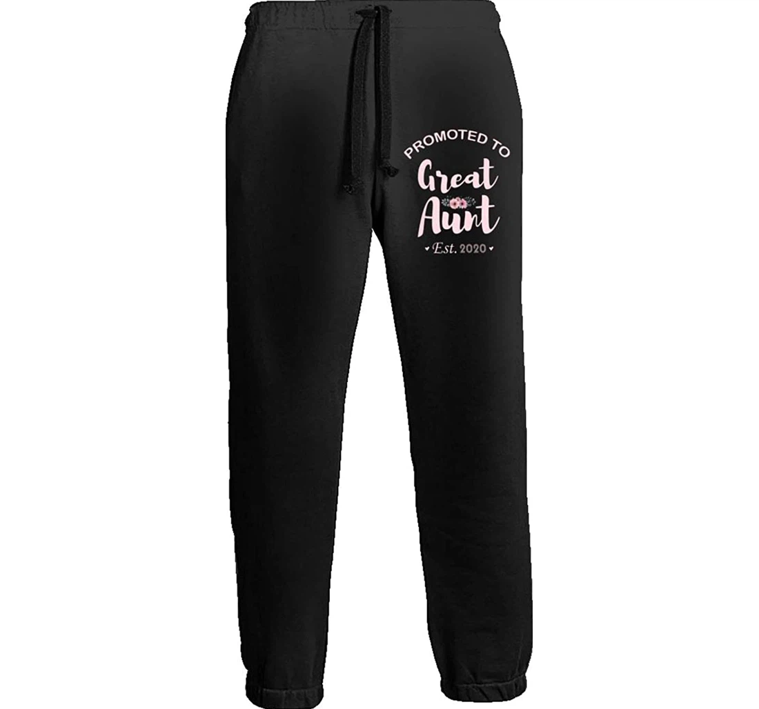 Personalized Promoted To Great Aunt First Time Floral Aunt Sweatpants, Joggers Pants With Drawstring For Men, Women
