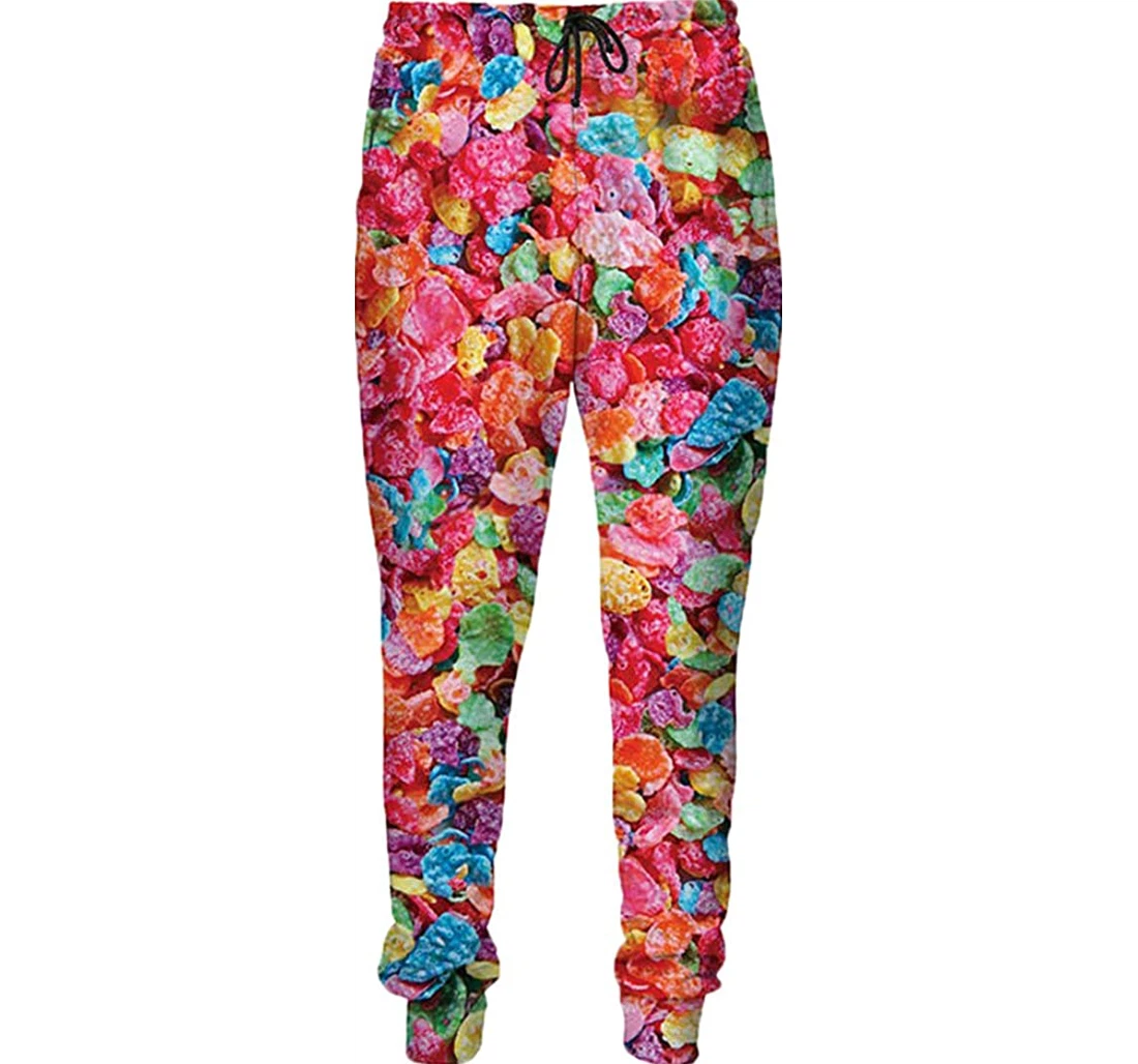 Personalized Fruity Pebbles Harajuku Loose Casual Sweatpants, Joggers Pants With Drawstring For Men, Women