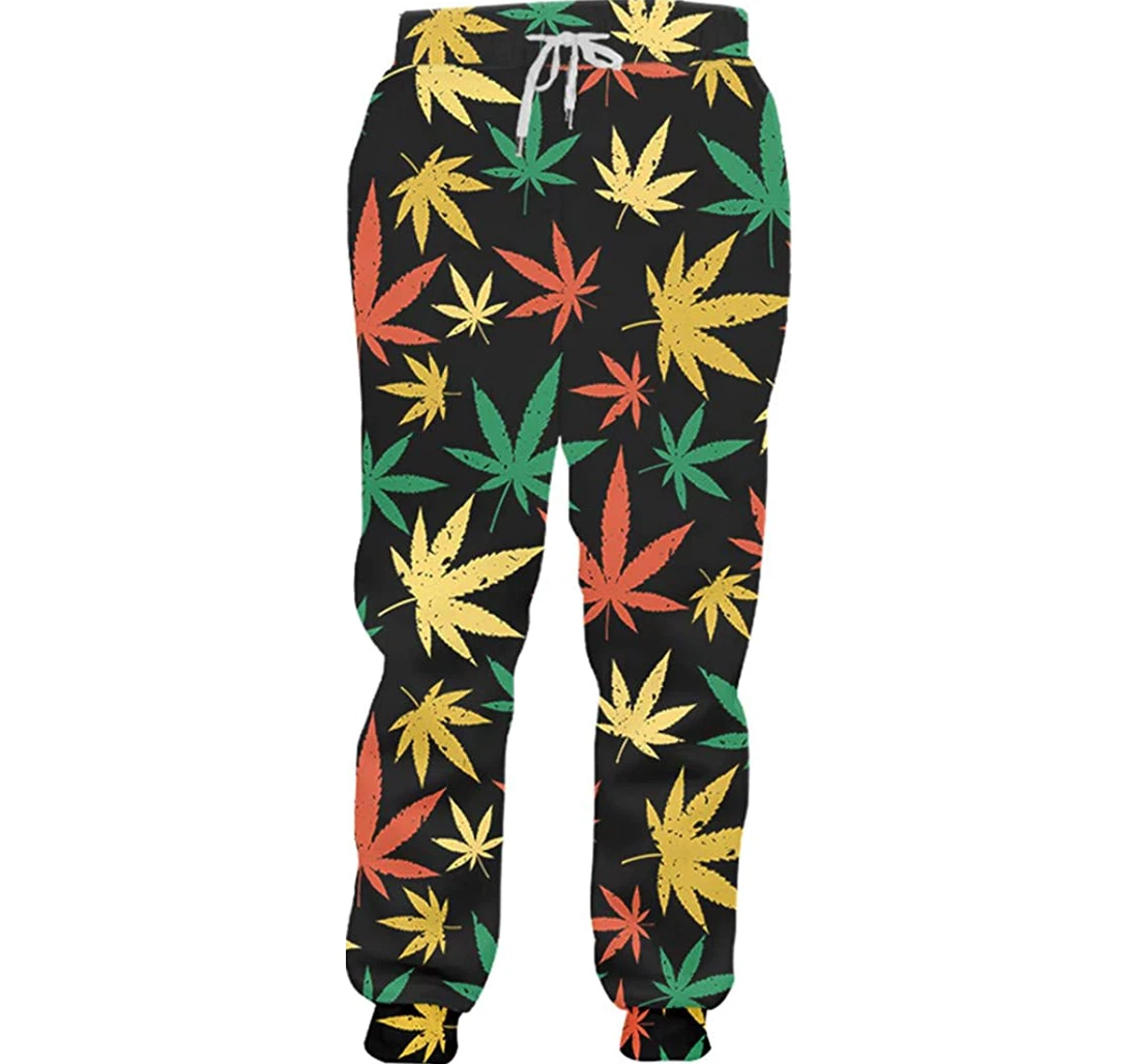 Personalized Smoking Leaf Casual Loose Sweatpants, Joggers Pants With Drawstring For Men, Women