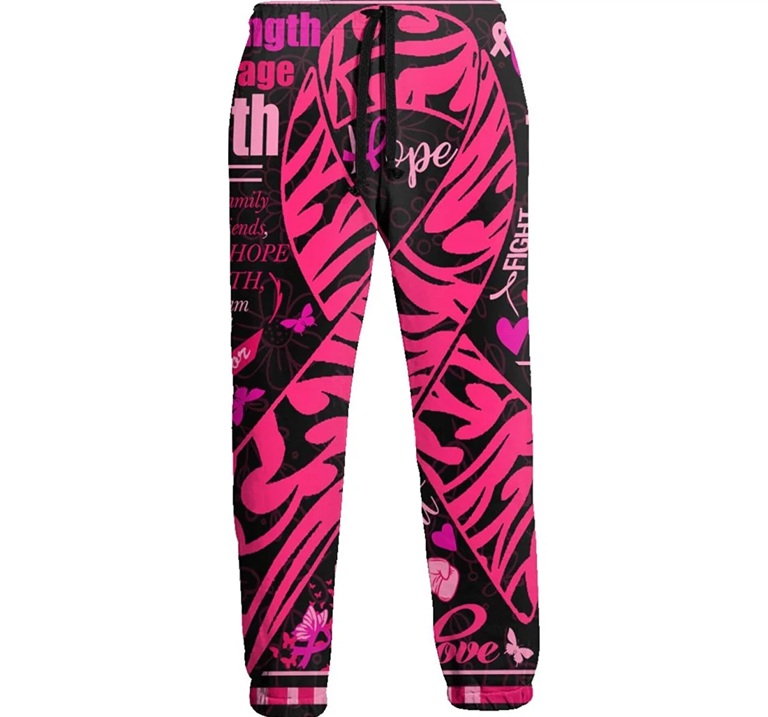 Personalized Breast Cancer Pocket For Sweatpants, Joggers Pants With Drawstring For Men, Women