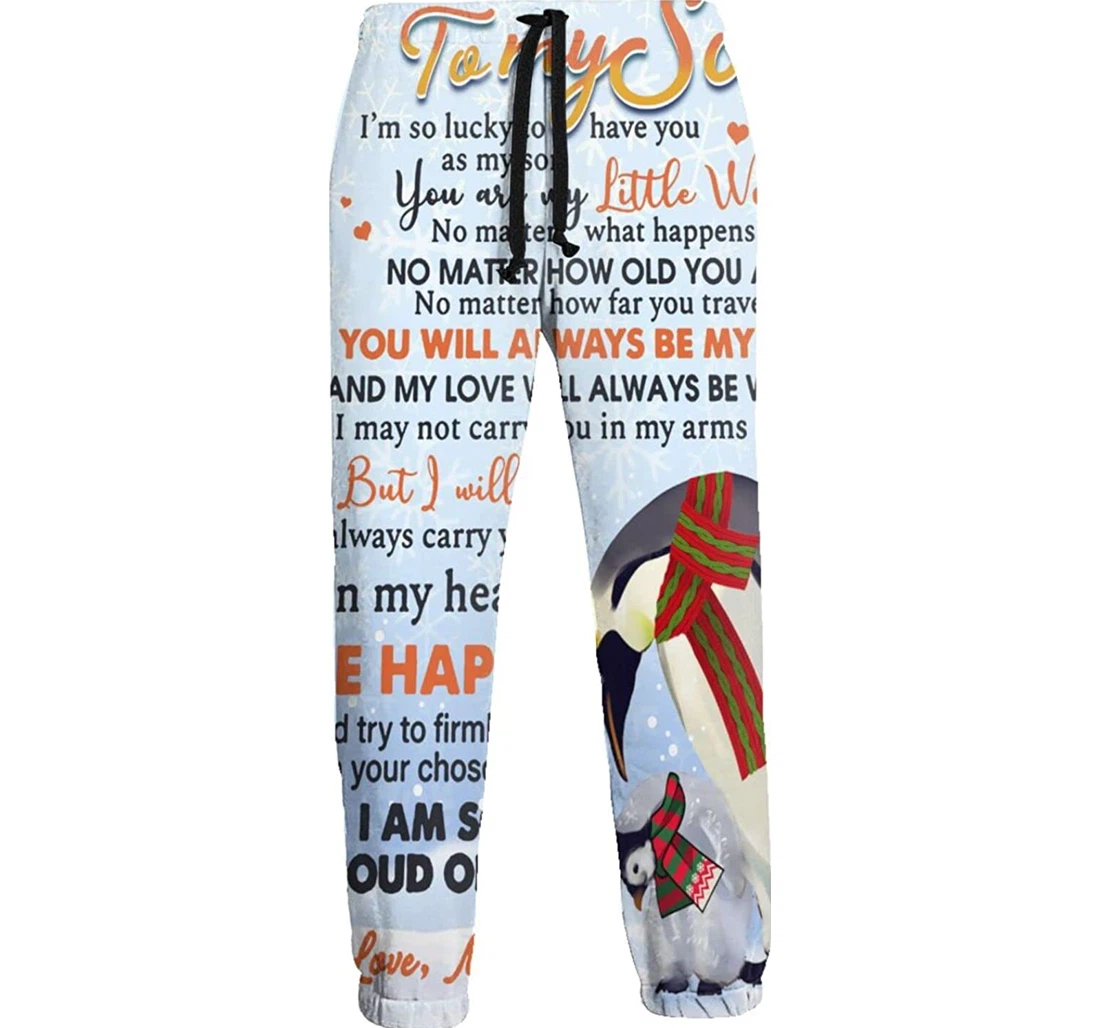 Personalized Merry Christmas Athletic Track For Workout Lounge Running Sweatpants, Joggers Pants With Drawstring For Men, Women