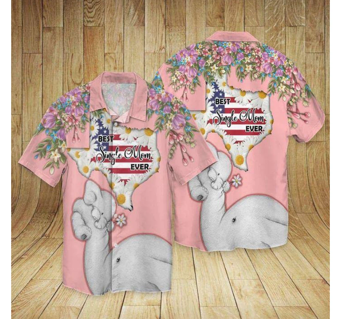 Personalized 4th Of July Independence Day Love Single Mom Best Singer Mom Ever Hawaiian Shirt, Button Up Aloha Shirt For Men, Women