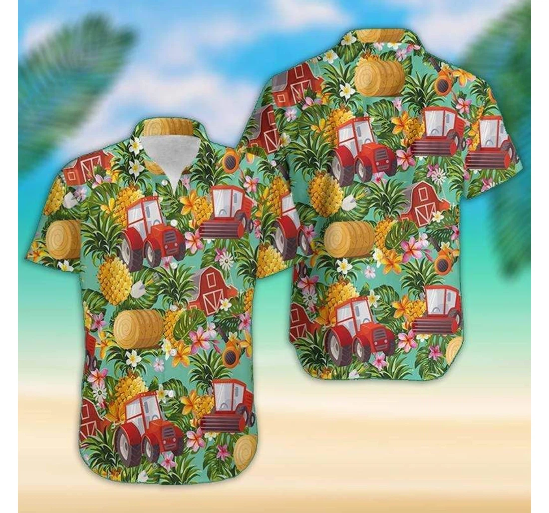 Personalized Farmer Pineapple Hawaiian Shirt, Button Up Aloha Shirt For Men, Women