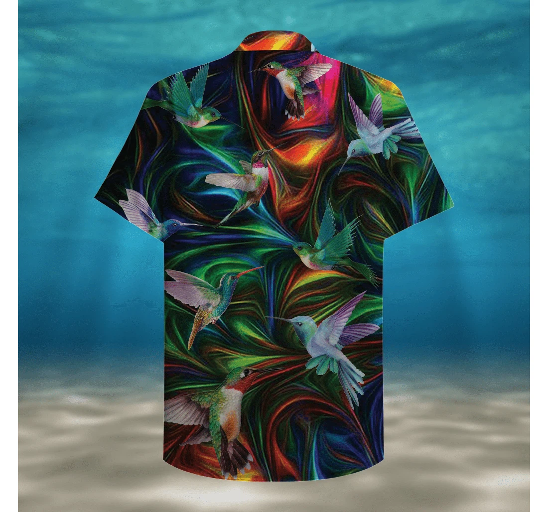 Personalized Colorful Hummingbird Hawaiian Shirt, Button Up Aloha Shirt For Men, Women