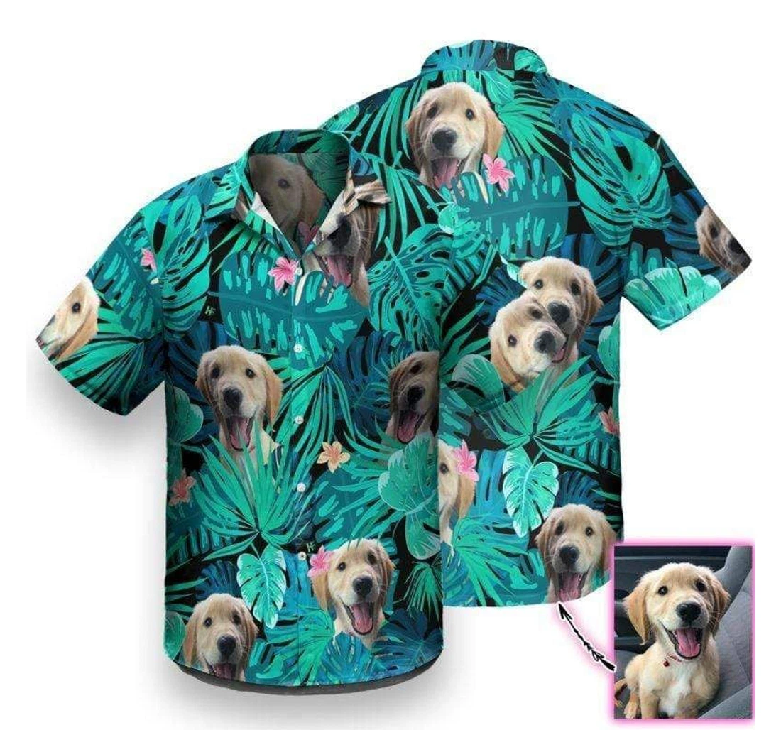 Personalized Custom Dog With Photo Hawaiian Shirt, Button Up Aloha Shirt For Men, Women