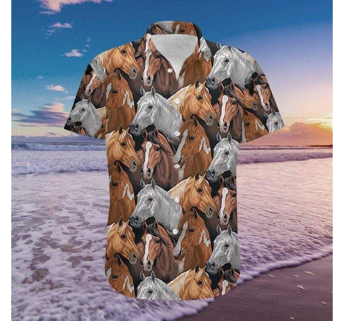 Personalized Horse Hawaiian Shirt, Button Up Aloha Shirt For Men, Women