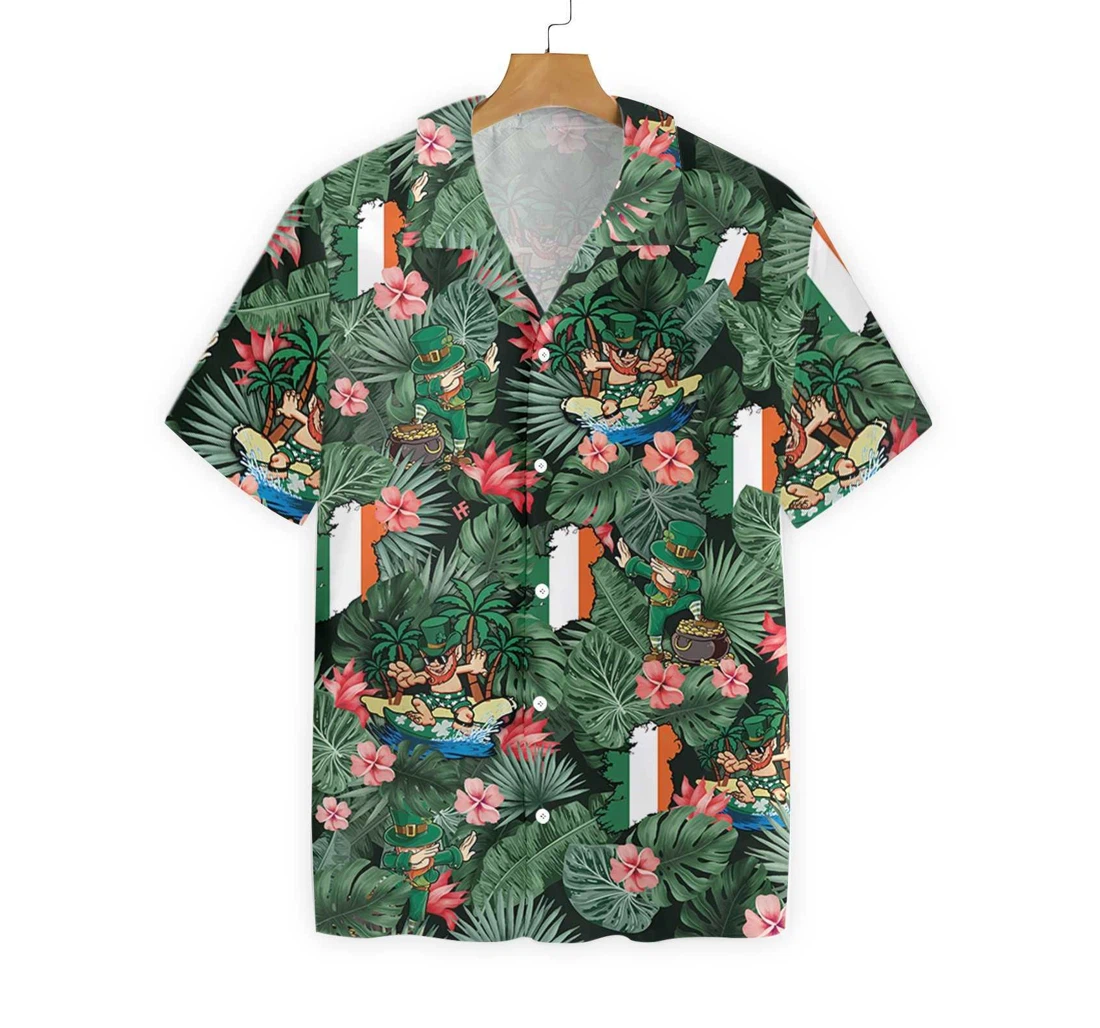Personalized Leprechaun Irish Proud Happy Saint Patrick's Day Hawaiian Shirt, Button Up Aloha Shirt For Men, Women