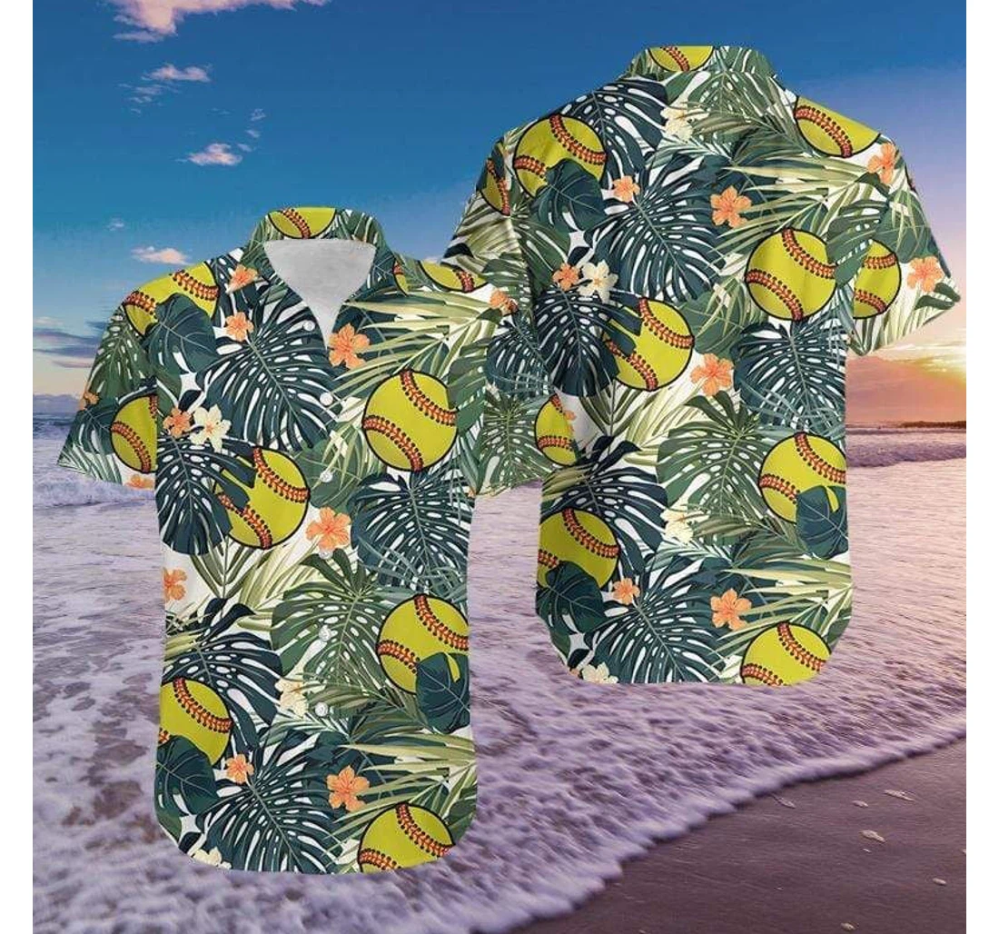 Personalized Softball Simple Fantastic Hawaiian Shirt, Button Up Aloha Shirt For Men, Women