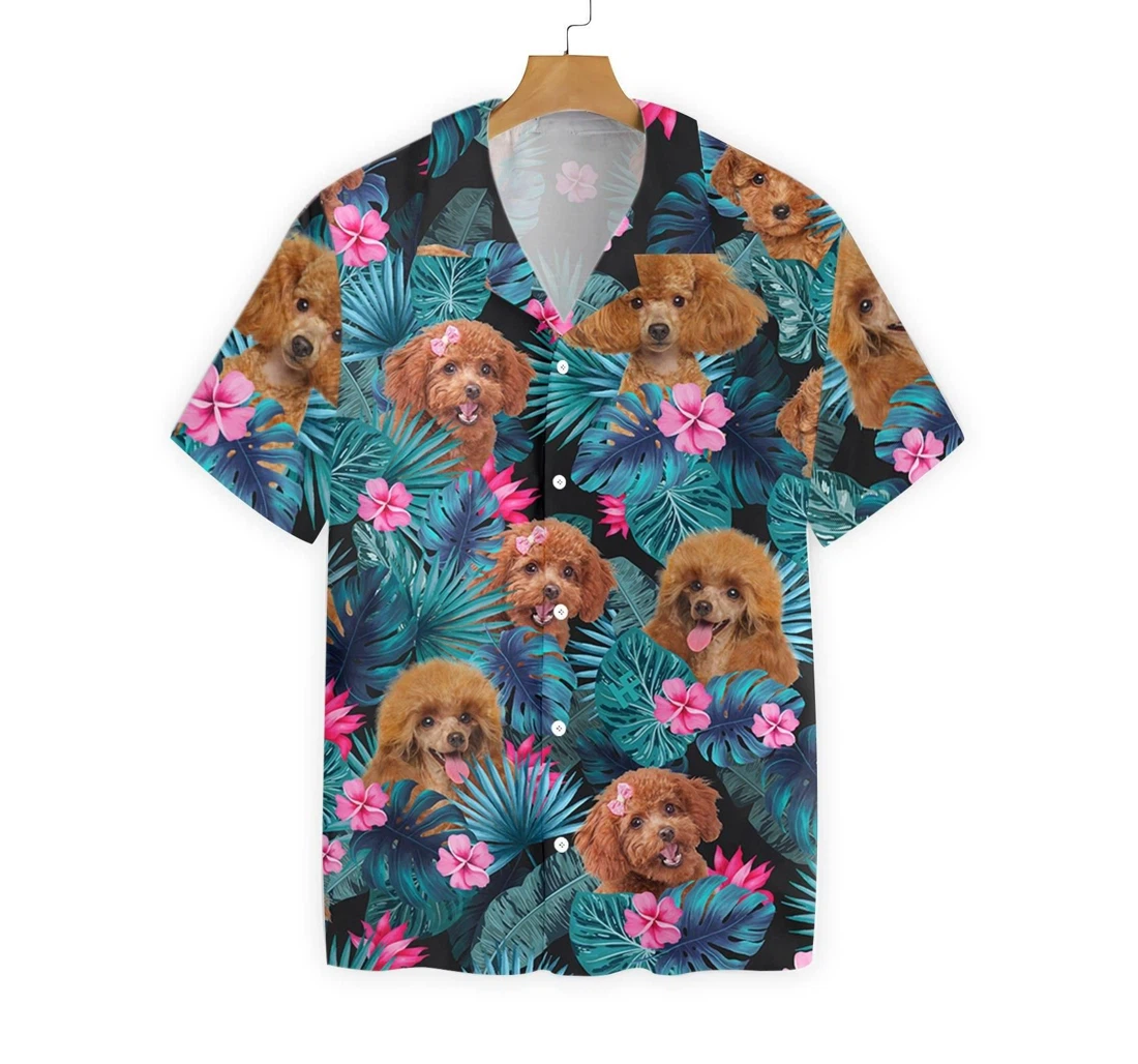 Personalized Poodle Hawaiian Shirt, Button Up Aloha Shirt For Men, Women