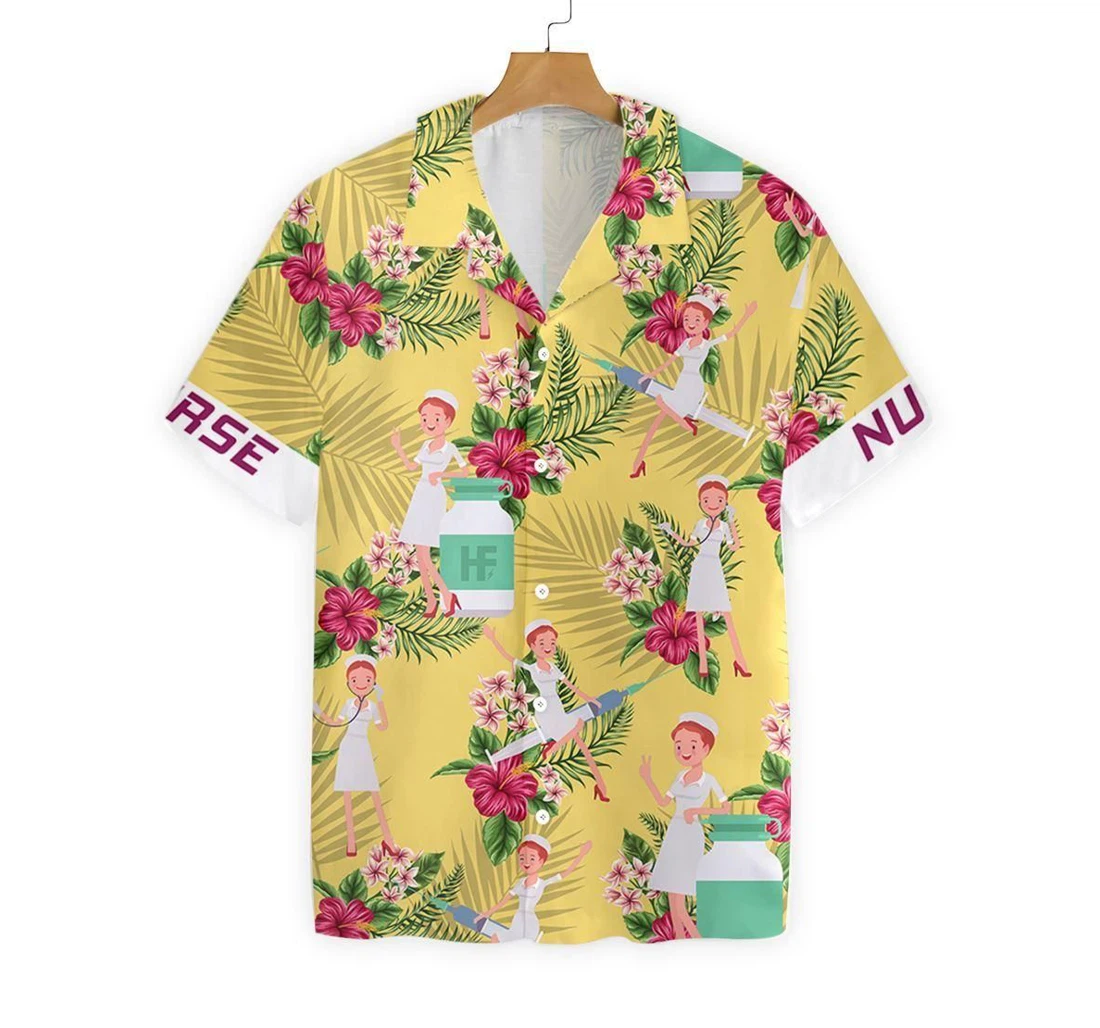 Personalized Nurse Hawaiian Shirt, Button Up Aloha Shirt For Men, Women