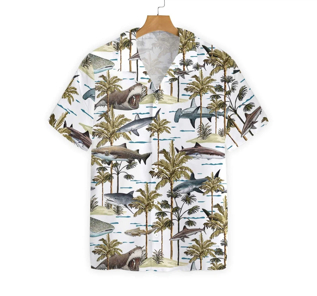Personalized Shark Collection Hawaiian Shirt, Button Up Aloha Shirt For Men, Women