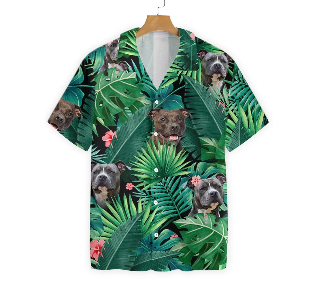 Personalized Pitbull Hawaiian Shirt, Button Up Aloha Shirt For Men, Women
