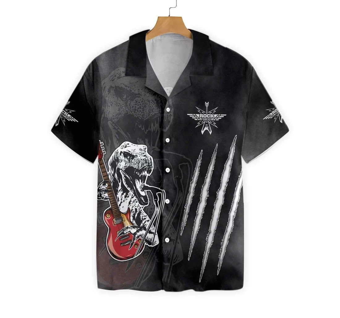 Personalized Living By My Rule Rock Guitar Hawaiian Shirt, Button Up Aloha Shirt For Men, Women