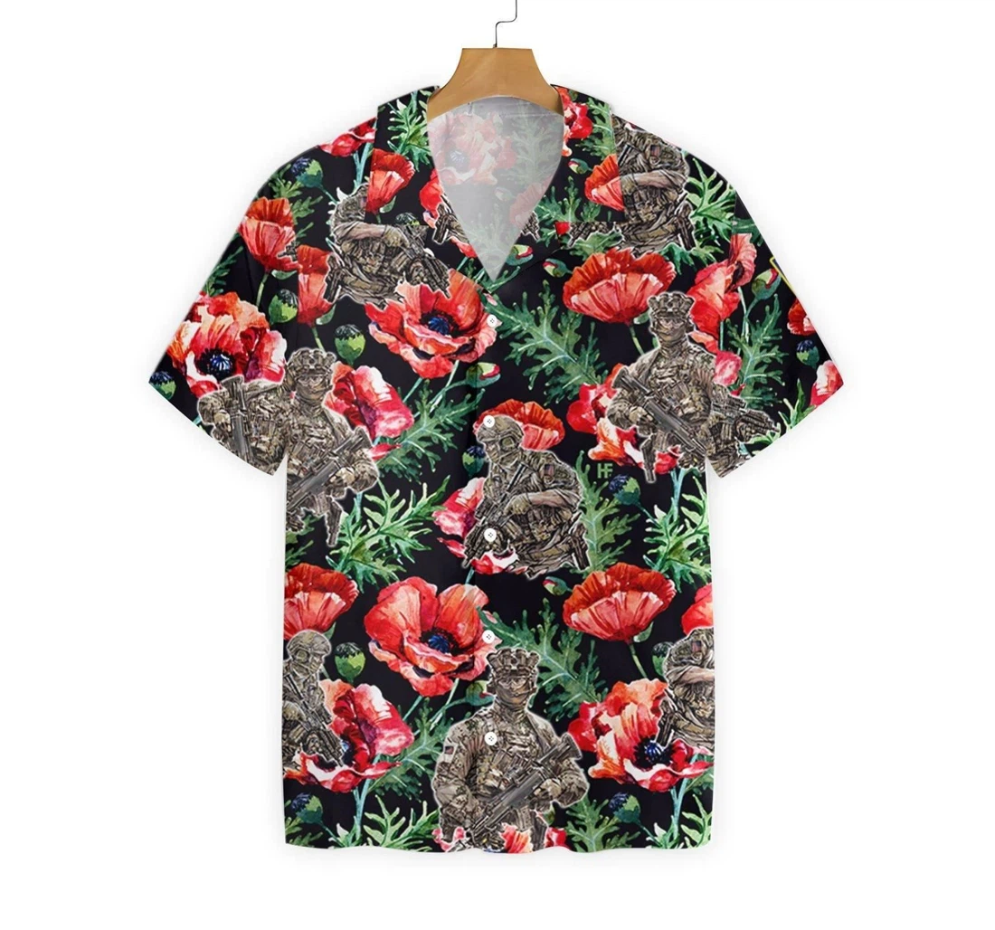 Personalized Veteran Less We Forget Hawaiian Shirt, Button Up Aloha Shirt For Men, Women