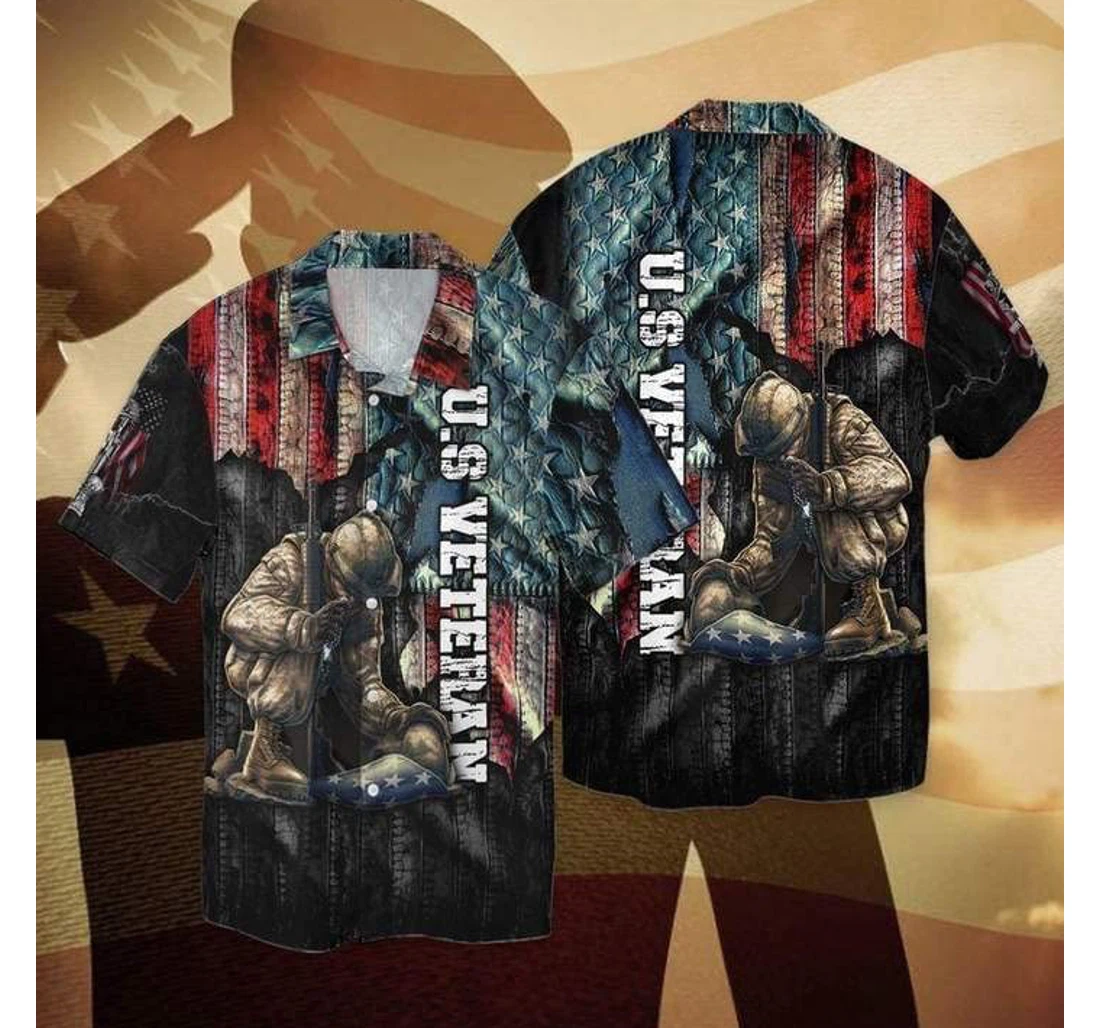 Personalized Us Veteran Proud Hawaiian Shirt, Button Up Aloha Shirt For Men, Women