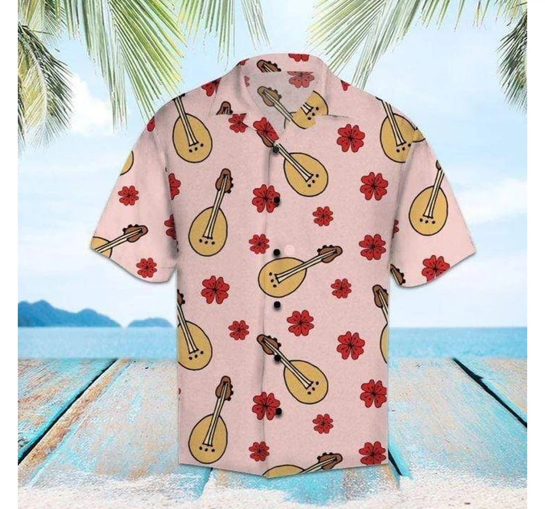 Personalized Simple Ukulele Hawaiian Shirt, Button Up Aloha Shirt For Men, Women