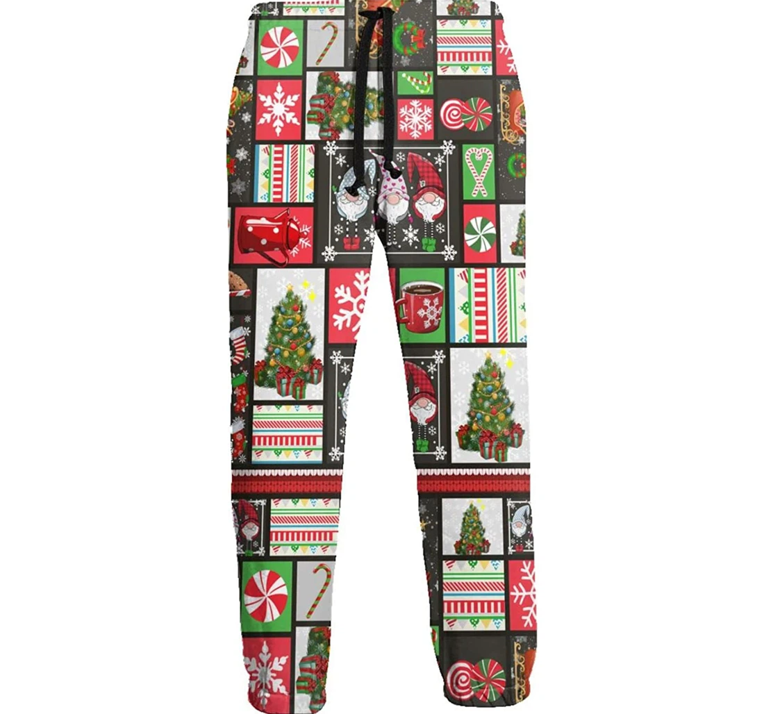 Personalized Merry Christmas Athletic Track For Workout Lounge Running Sweatpants, Joggers Pants With Drawstring For Men, Women