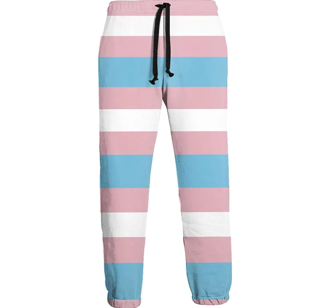 Personalized Lines Blue Pink White Stripes Athletic Track For Workout Lounge Running Sweatpants, Joggers Pants With Drawstring For Men, Women
