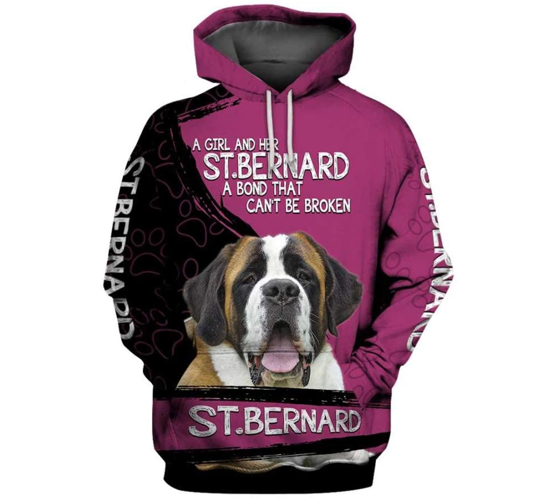 Personalized St Bernard Birthday Christmas - 3D Printed Pullover Hoodie