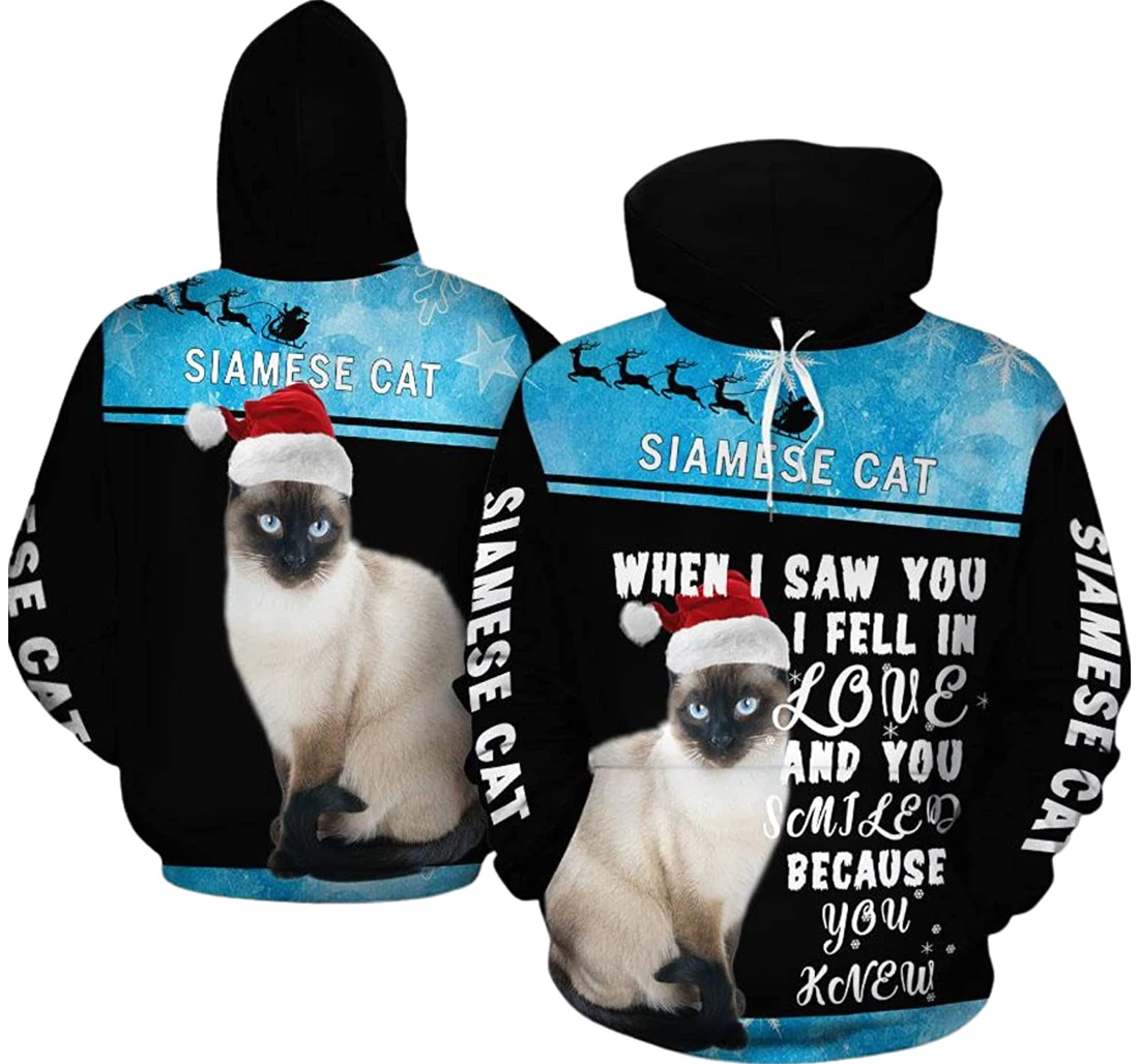 Personalized Blue Pet Christmas Birthday Christmas - 3D Printed Pullover Hoodie