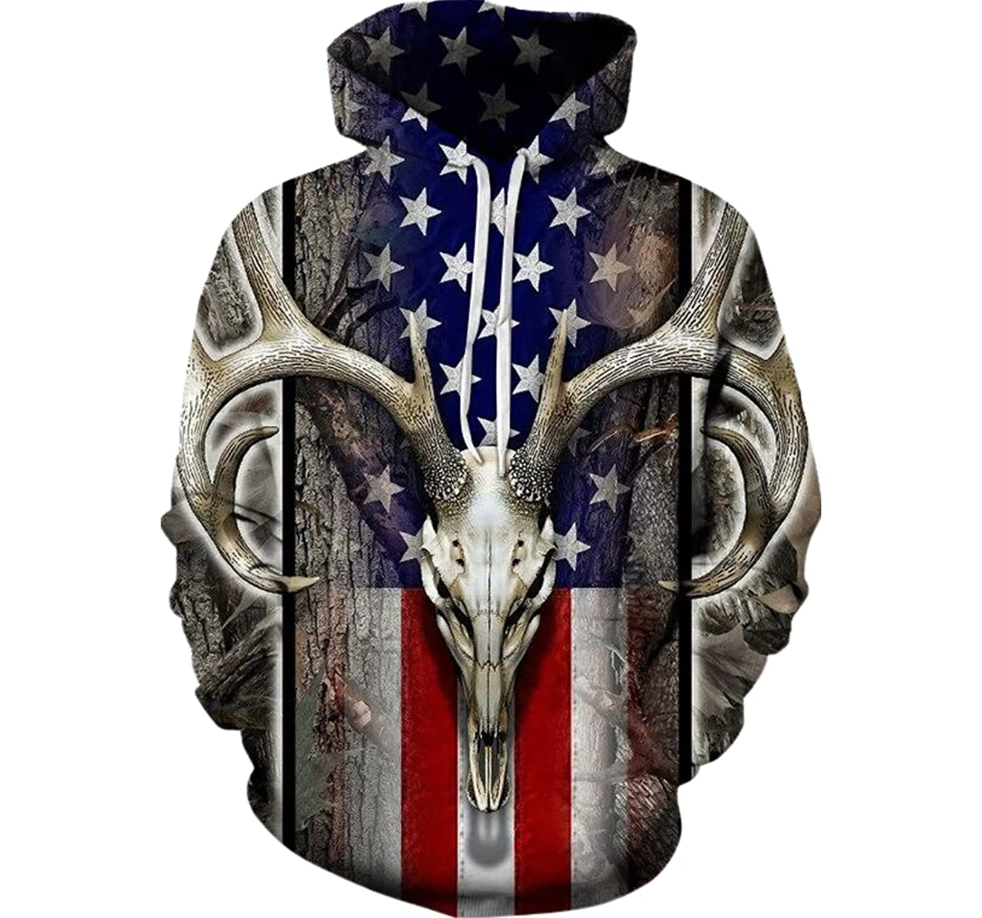 Personalized Deer Hunting Birthday Christmas - 3D Printed Pullover Hoodie